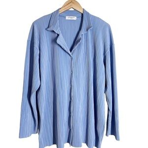 Storets Maria Oversized Plisse Shirt Sky Blue Size S / M